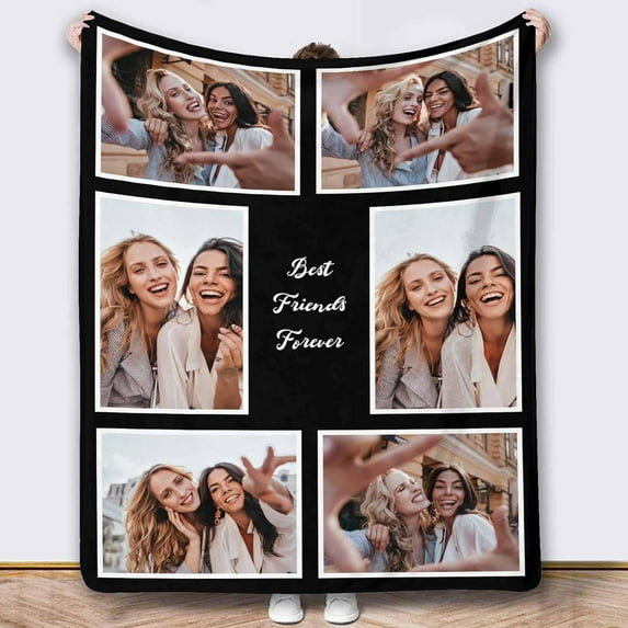 Picture Blankets Customized, 10 Photos Customized Blanket, Custom Picture Blankets, Gifts for Sister Dad Mom Daughter Son