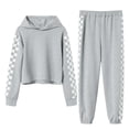 thumbnail image 1 of Picture Day Outfits For School Girls Clothes Size 6-7 Kids Girls Clothes Stylish Color Block Hoodies Sweatshirts Tops and Pants Clothing Sets 2 Piece Outfits Fall Winter, 1 of 8