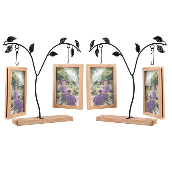 Picture Frame 10 x 15 Family Picture Frame with Metal Tree for 4 Pictures, Personalised Gifts, Gifts for Mums, Grandmothers, Family and Friends for Birthday or Holidays (4 Pictures)