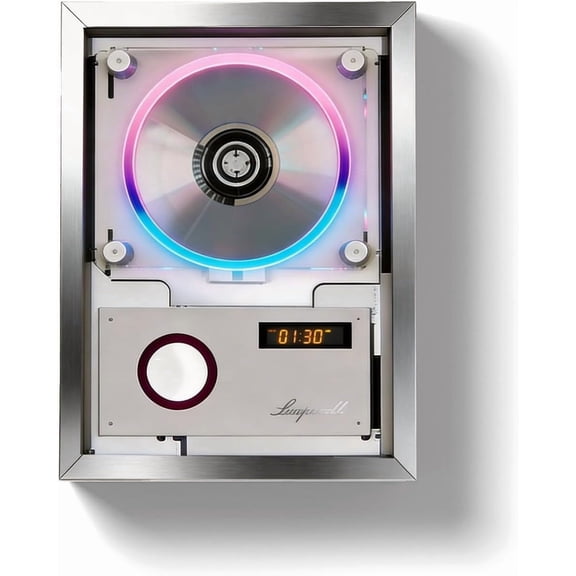 Picture Frame CD Player - CD Players For Home, With Transparent Floating Disc Look, Built-in Speaker, Digital Display & Remote For Wall & Tabletop Home Decor