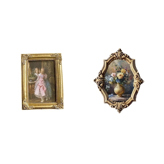 Picture Frame Card Display Holder Resin Vintage Artwork Design for Office Studio Home Decor