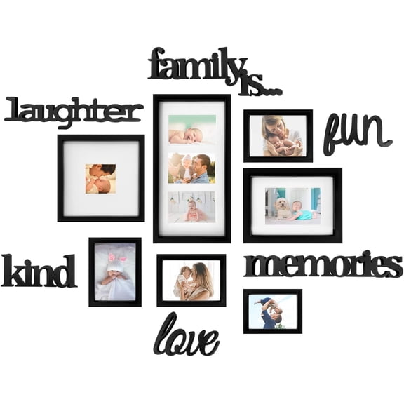 - Picture Frame Collage Large Wall Hanging Photo Frames Elegant Tree Collage Frame Gifts for Family Friends 4x6 inch Home Wall Decor Gallery Display (Black - Family Theme)