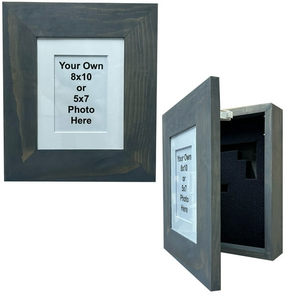 Picture Frame Hidden Storage Cabinet (Gray) by Bellewood Designs