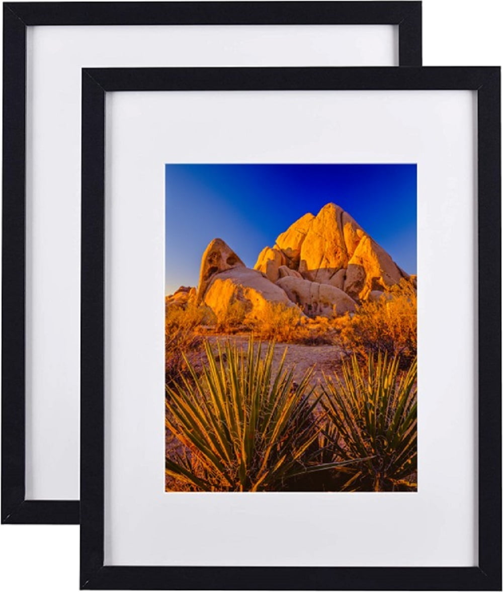 Picture Frame MDF Black Frame 16x20" Wall Mount Display, Pack of 2