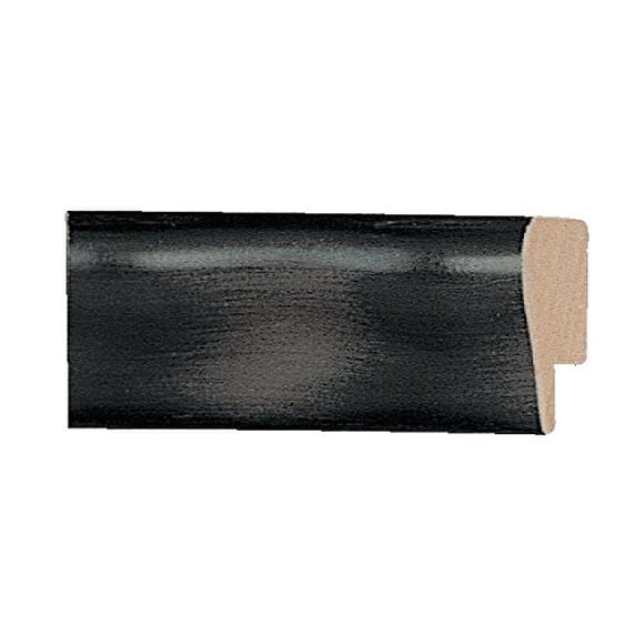 Picture Frame Moulding (Wood) 100Ft Bundle - Contemporary Black Finish - 0.75" Width - 3/8" Rabbet