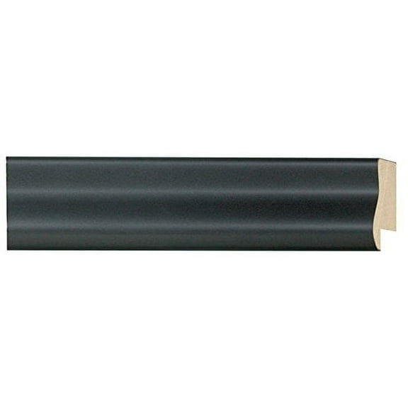 Picture Frame Moulding (Wood) 100Ft Bundle - Contemporary Black Finish - 1.25" Width - 1/2" Rabbet
