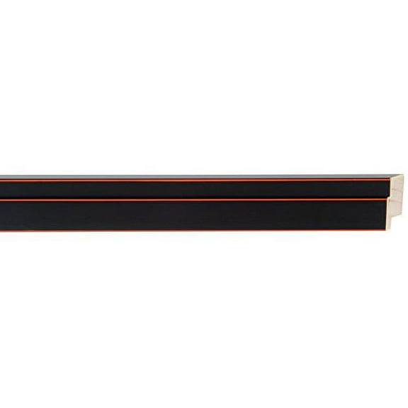 Picture Frame Moulding (Wood) 100Ft Bundle - Contemporary Black Finish - 1.25" Width - 5/8" Rabbet
