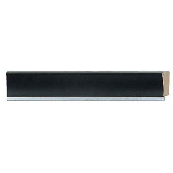 Picture Frame Moulding (Wood) 100Ft Bundle - Contemporary Black Finish - 2" Width - 9/16" Rabbet