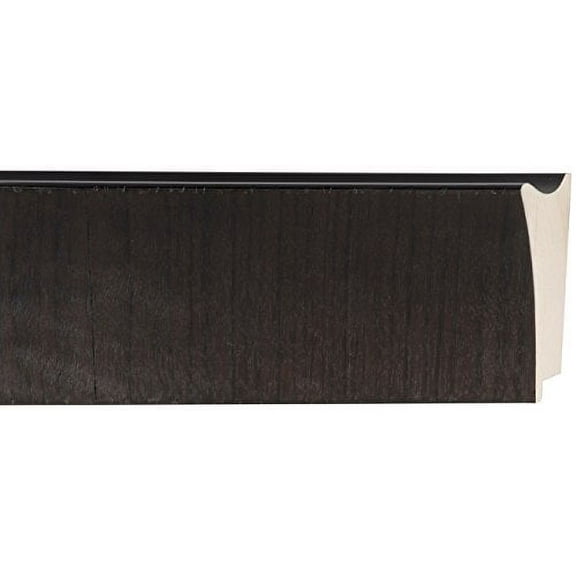 Picture Frame Moulding (Wood) 100Ft Bundle - Contemporary Black Finish - 4" Width - 3/4" Rabbet