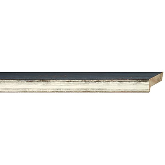 Picture Frame Moulding (Wood) 100Ft Bundle - Contemporary Silver Finish - 0.75" Width - 1 1/4"