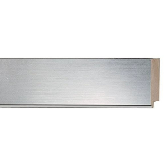 Picture Frame Moulding (Wood) 100Ft Bundle - Contemporary Silver Finish - 2.25" Width - 5/8" Rabbet