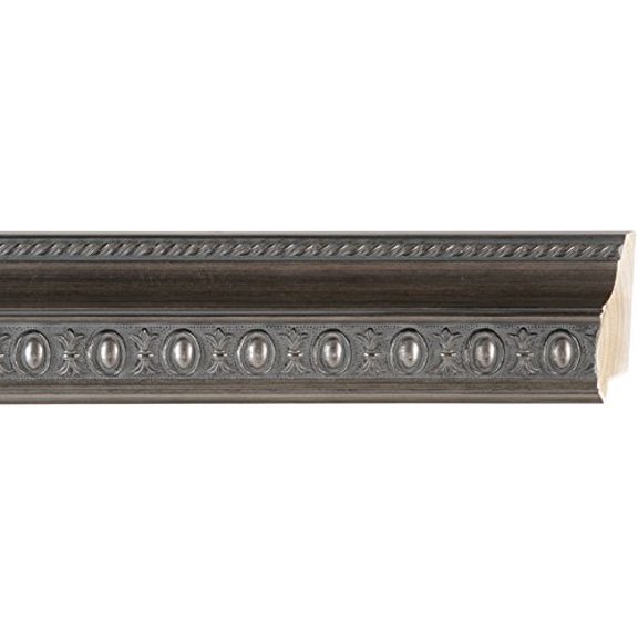 Picture Frame Moulding (Wood) 100Ft Bundle - Contemporary Silver Finish - 2.5" Width - 3/4" Rabbet
