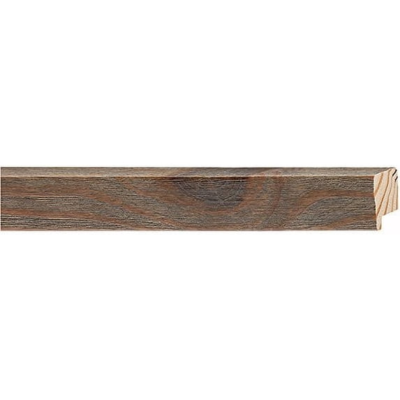 Picture Frame Moulding (Wood) 100Ft Bundle - Distressed/Aged Walnut Finish - 1.25" Width - 9/16"