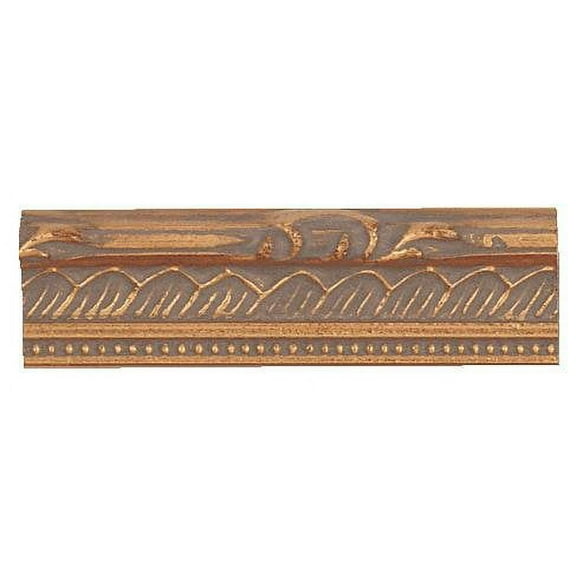 Picture Frame Moulding (Wood) 100Ft Bundle - Ornate Gold Finish - 0.75" Width - 3/8" Rabbet Depth