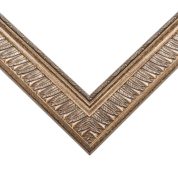 Picture Frame Moulding (Wood) 100Ft Bundle - Ornate Pewter Finish - 1.75" Width - 3/8" Rabbet Depth