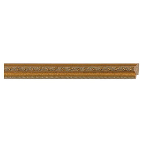 Picture Frame Moulding (Wood) 100Ft Bundle - Traditional Antique Gold Finish - 1.25" Width - 3/8"