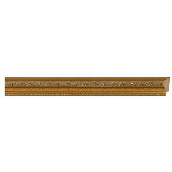 Picture Frame Moulding (Wood) 100Ft Bundle - Traditional Antique Gold Finish - 1.25" Width - 3/8"