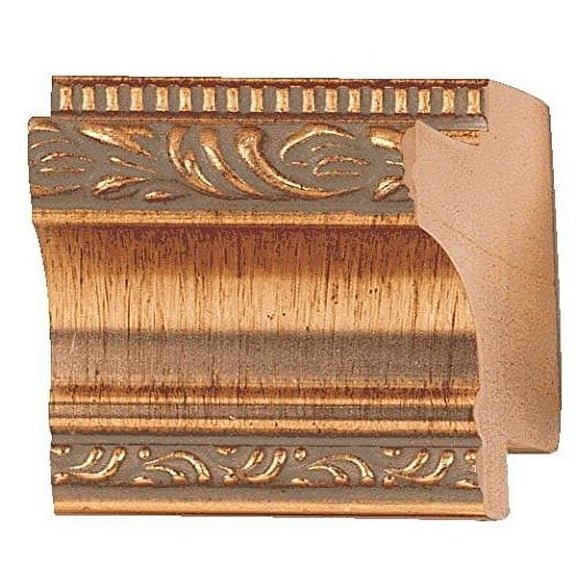 Picture Frame Moulding (Wood) 100Ft Bundle - Traditional Antique Gold Finish - 2" Width - 1/2"