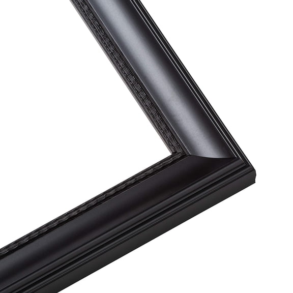 Picture Frame Moulding (Wood) 100Ft Bundle - Traditional Black Finish - 1.125" Width - 3/8" Rabbet