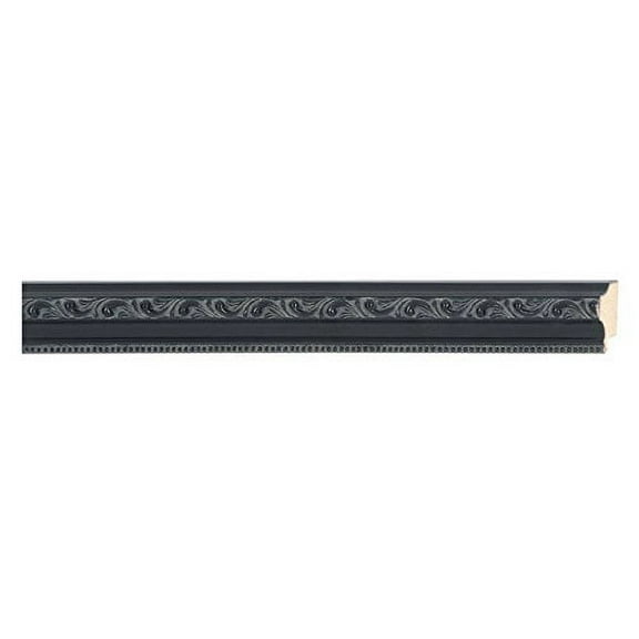 Picture Frame Moulding (Wood) 100Ft Bundle - Traditional Black Finish - 1.25" Width - 3/8" Rabbet