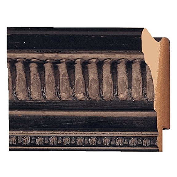 Picture Frame Moulding (Wood) 100Ft Bundle - Traditional Black Finish - 1.75" Width - 5/16" Rabbet