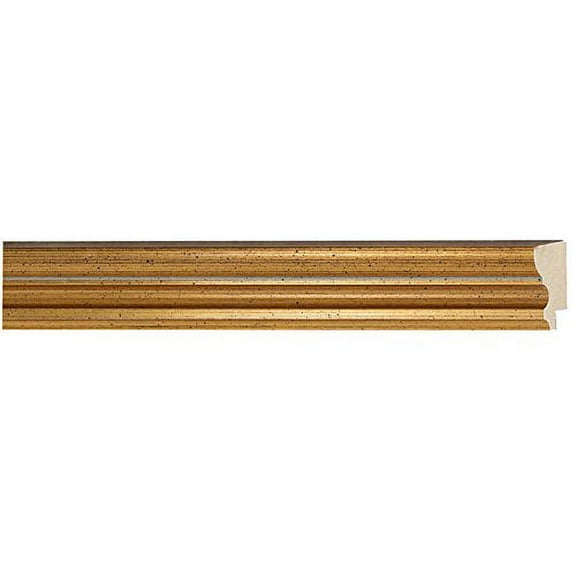 Picture Frame Moulding (Wood) 100Ft Bundle - Traditional Gold Finish - 1.5" Width - 3/8" Rabbet