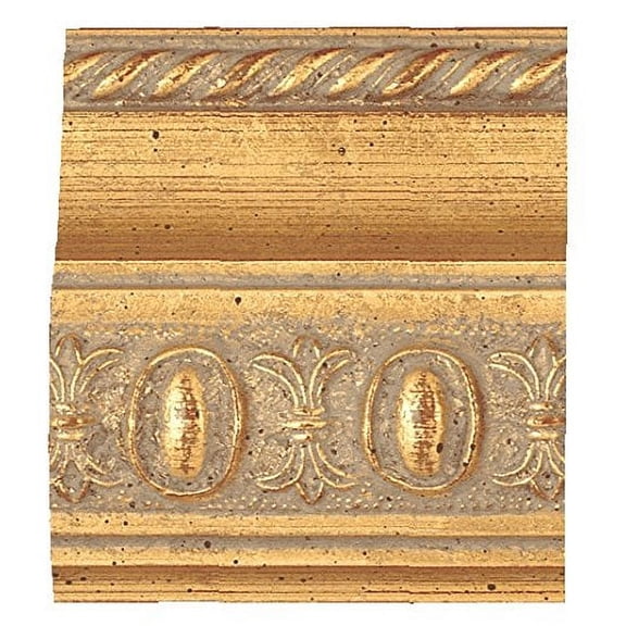 Picture Frame Moulding (Wood) 100Ft Bundle - Traditional Gold Finish - 2.5" Width - 3/4" Rabbet
