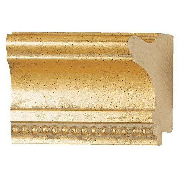 Picture Frame Moulding (Wood) 100Ft Bundle - Traditional Gold Finish - 2.5" Width - 3/8" Rabbet
