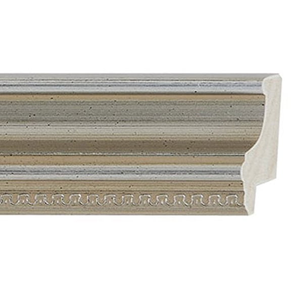 Picture Frame Moulding (Wood) 100Ft Bundle - Traditional Silver Finish - 1.5" Width - 1/2" Rabbet