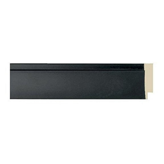 Picture Frame Moulding (Wood) 18Ft Bundle - Contemporary Black Finish - 1.5" Width - 1/2" Rabbet