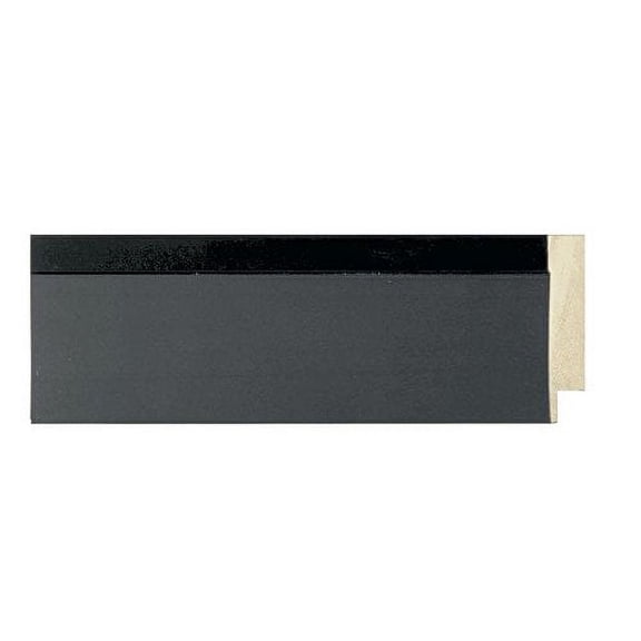 Picture Frame Moulding (Wood) 18Ft Bundle - Contemporary Black Finish - 2" Width - 5/8" Rabbet