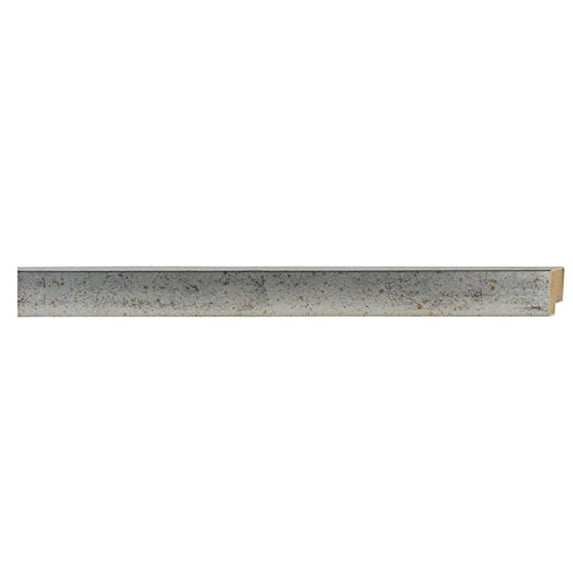 Picture Frame Moulding (Wood) 18Ft Bundle - Contemporary Silver Finish - 1" Width - 5/16" Rabbet