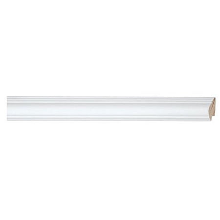 Picture Frame Moulding (Wood) 18Ft Bundle - Contemporary White Finish - 1.25" Width - 7/16" Rabbet