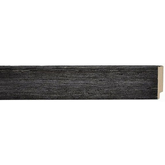 Picture Frame Moulding (Wood) 18Ft Bundle - Distressed/Aged Black Finish - 2" Width - 1/2" Rabbet