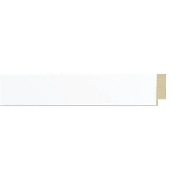 Picture Frame Moulding (Wood) 18Ft Bundle - Lacquer White Finish - 1.125" Width - 9/16" Rabbet