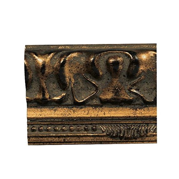 Picture Frame Moulding (Wood) 18Ft Bundle - Ornate Antique Gold Finish - 2.5" Width - 3/8" Rabbet