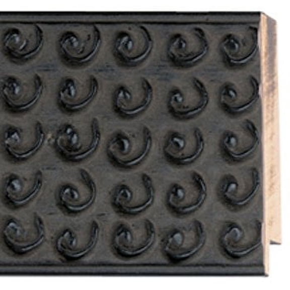 Picture Frame Moulding (Wood) 18Ft Bundle - Ornate Black Finish - 2" Width - 3/8" Rabbet Depth