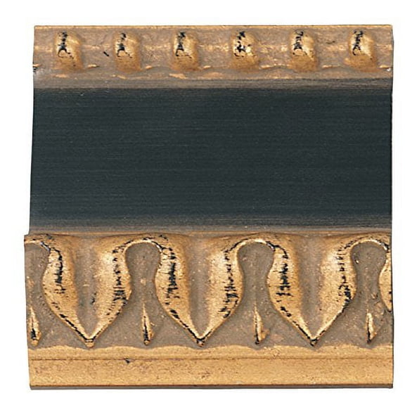 Picture Frame Moulding (Wood) 18Ft Bundle - Ornate Gold Finish - 2.25" Width - 5/8" Rabbet Depth