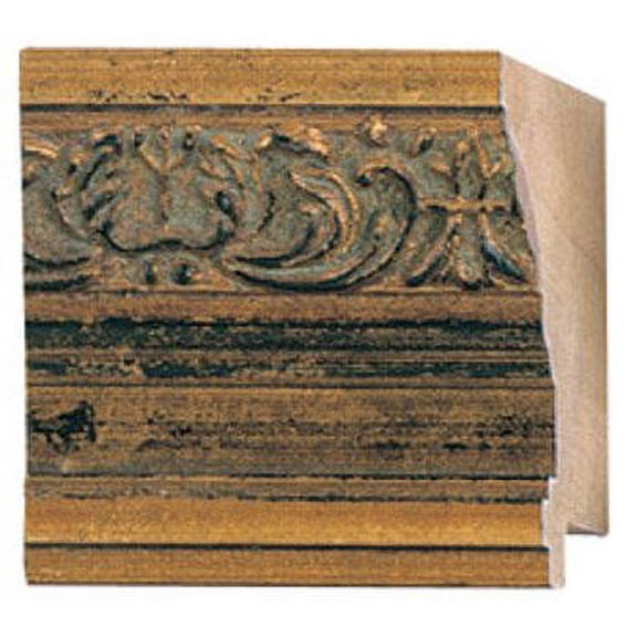 Picture Frame Moulding (Wood) 18Ft Bundle - Ornate Gold Finish - 2" Width - 7/16" Rabbet Depth