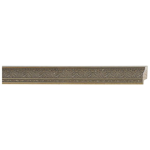 Picture Frame Moulding (Wood) 18Ft Bundle - Ornate Silver Finish - 1.375" Width - 9/16" Rabbet