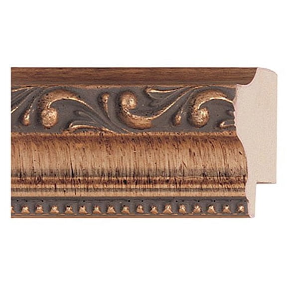 Picture Frame Moulding (Wood) 18Ft Bundle - Traditional Antique Gold Finish - 1.25" Width - 3/8"