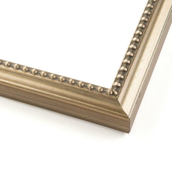 Picture Frame Moulding (Wood) 18Ft Bundle - Traditional Antique Silver Finish - 0.75" Width - 1/2"