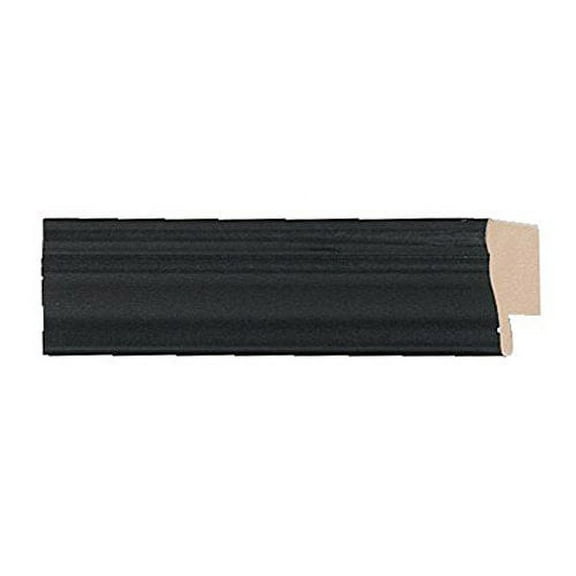 Picture Frame Moulding (Wood) 18Ft Bundle - Traditional Black Finish - 0.625" Width - 1/2" Rabbet