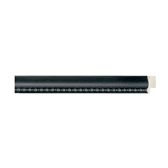 Picture Frame Moulding (Wood) 18Ft Bundle - Traditional Black Finish - 0.75" Width - 1/2" Rabbet