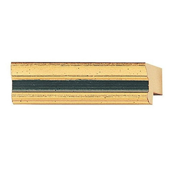 Picture Frame Moulding (Wood) 18Ft Bundle - Traditional Gold Finish - 0.625" Width - 5/16" Rabbet