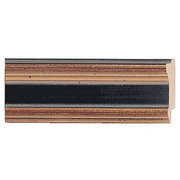 Picture Frame Moulding (Wood) 18Ft Bundle - Traditional Gold Finish - 1.25" Width - 3/8" Rabbet