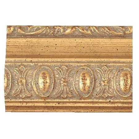 Picture Frame Moulding (Wood) 18Ft Bundle - Traditional Gold Finish - 1.5" Width - 1/2" Rabbet