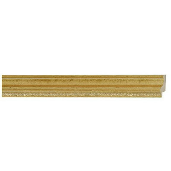 Picture Frame Moulding (Wood) 18Ft Bundle - Traditional Gold Finish - 1.5" Width - 1/2" Rabbet
