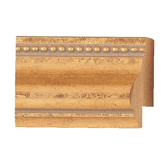 Picture Frame Moulding (Wood) 18Ft Bundle - Traditional Gold Finish - 1.5" Width - 1/2" Rabbet