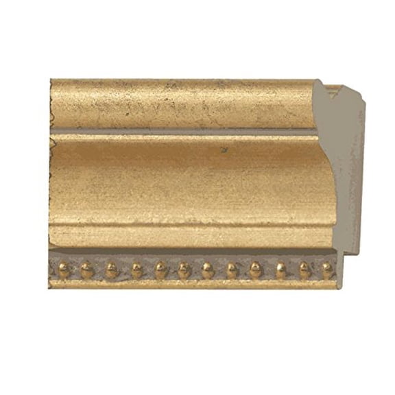 Picture Frame Moulding (Wood) 18Ft Bundle - Traditional Gold Finish - 1.5" Width - 5/16" Rabbet